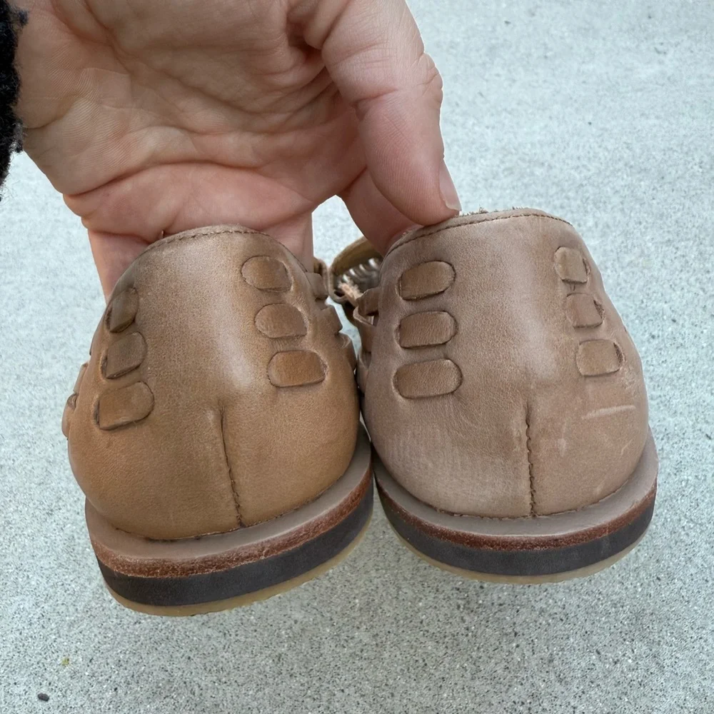 Nisolo Tan Leather Woven Huarache Sandals Women’s Size 7.5 - Picture 5 of 7